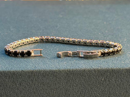 Baguette Luxe Silver Plated Tennis Bracelet