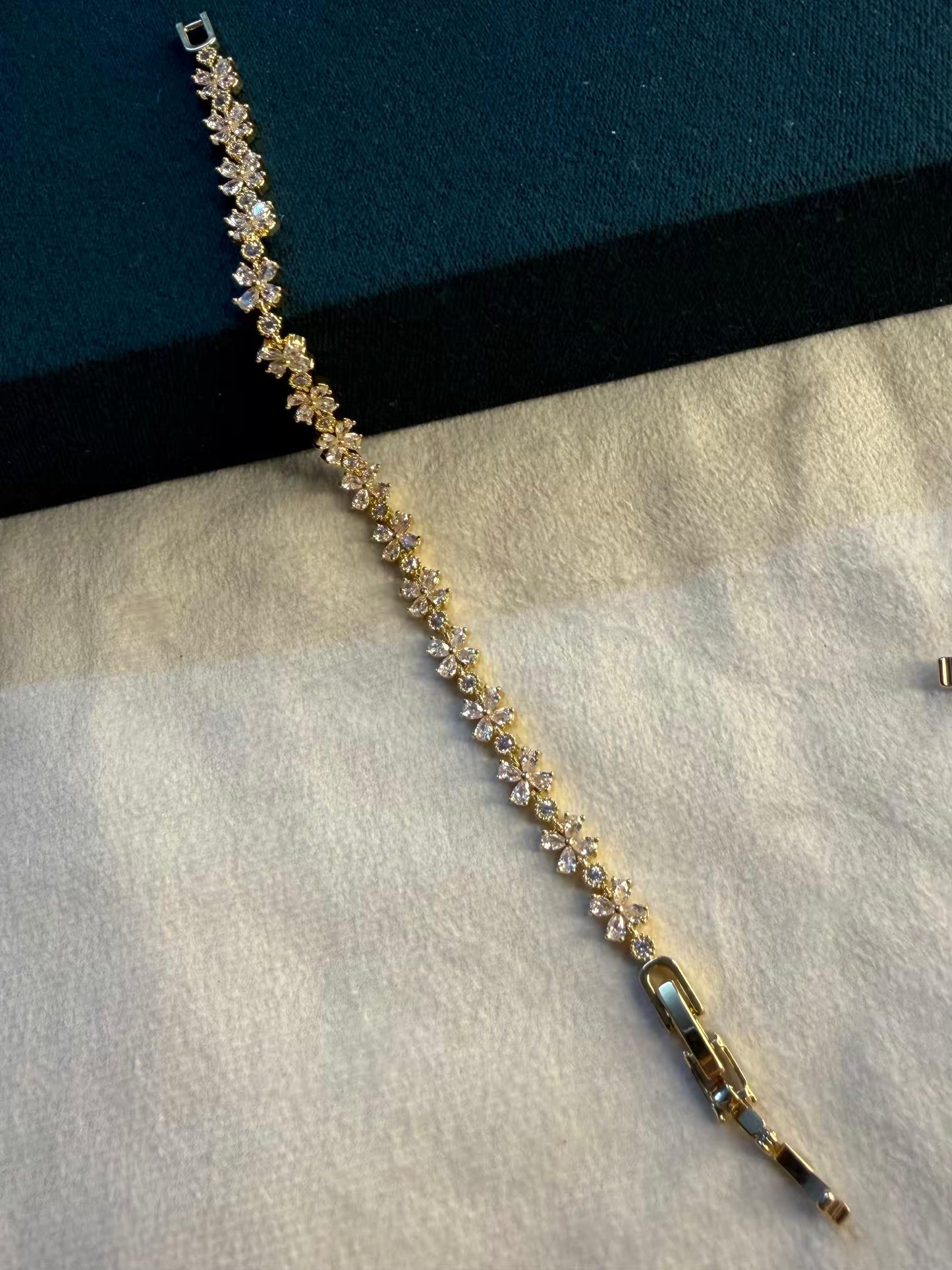 Flora Spark Diamond Plated Tennis Bracelet