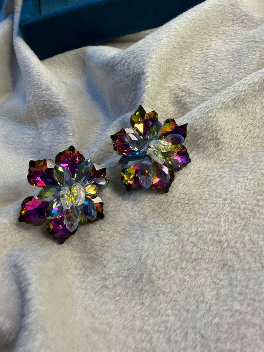 Prism Flower Gold Plated Earrings