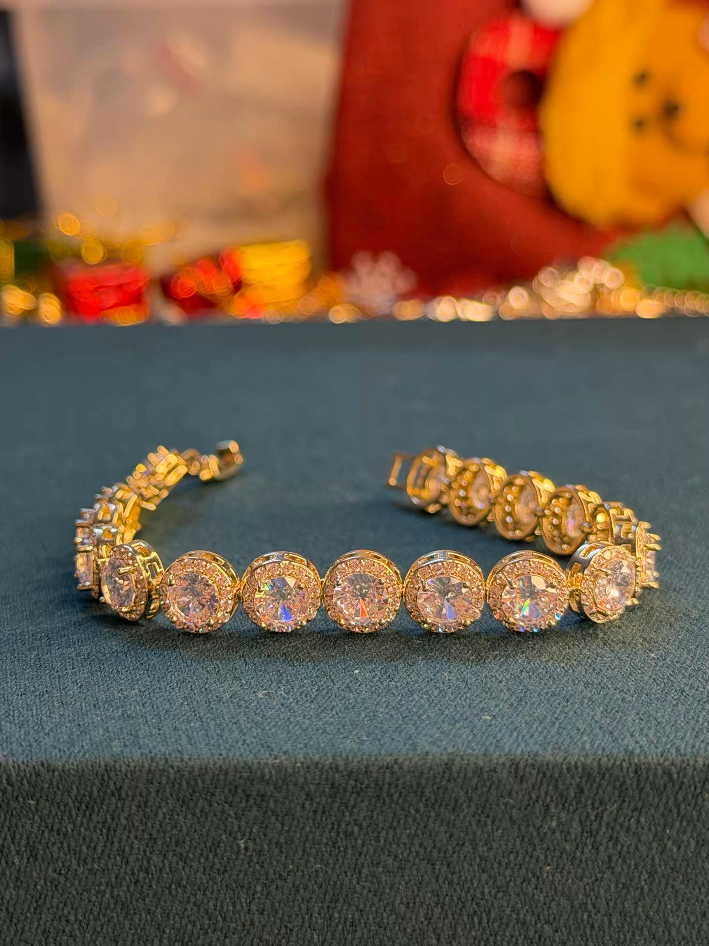 White Oval Shape Silver Plated Tennis Bracelet