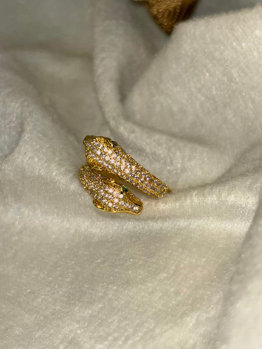 Heavy Studded Snake Nail Ring 18K Gold Plated Premium Ring