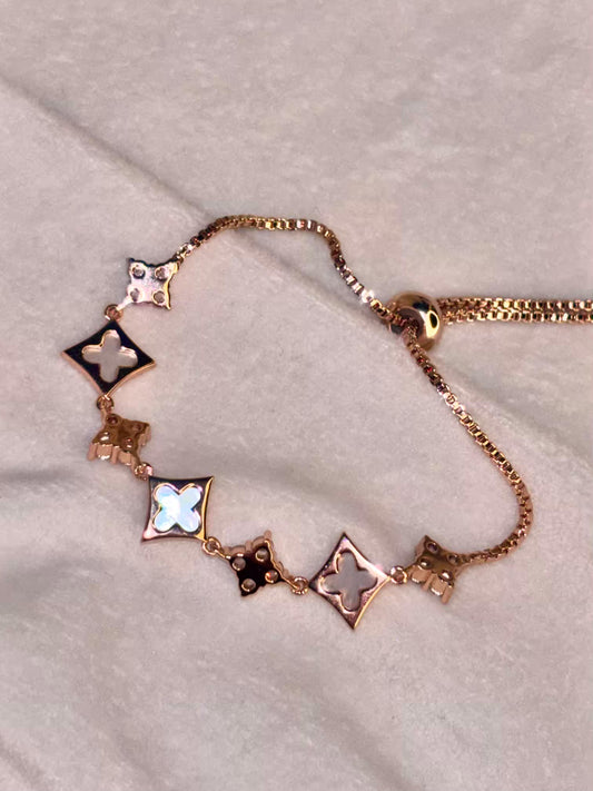 Clover Rich Bracelet Rose Gold Plated Premium Adjustable Chain Bracelet