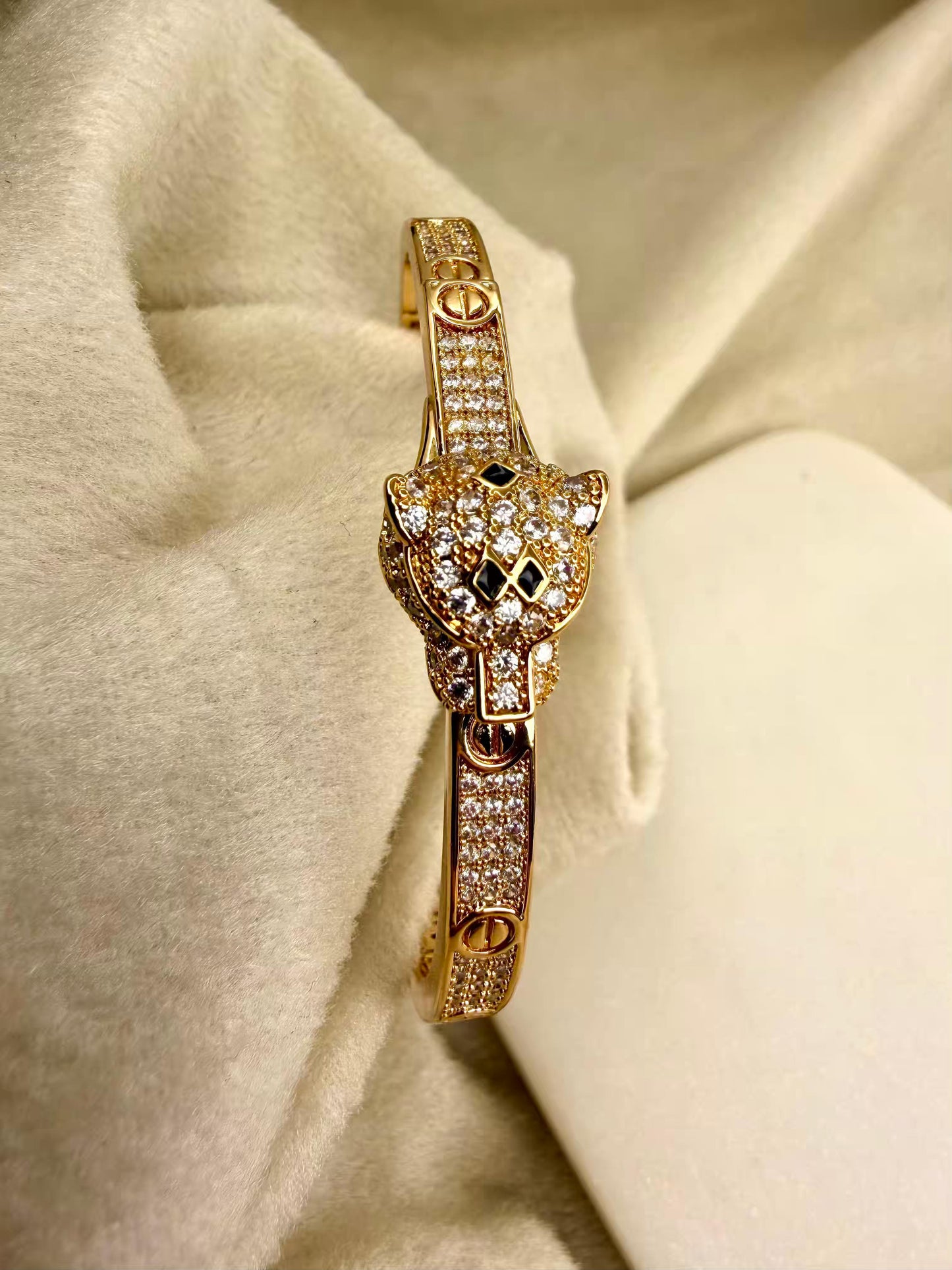 Gold Panther Bangle/ Gold Panther Kada Bangle