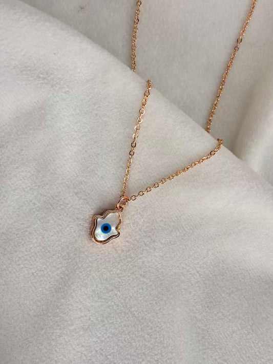 Minimal Evil Eye Necklace Rose Gold Plated Premium Necklace