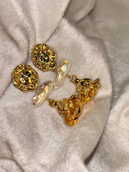 Pearl San Earrings 18K Gold Plated Earrings Premium Earrings