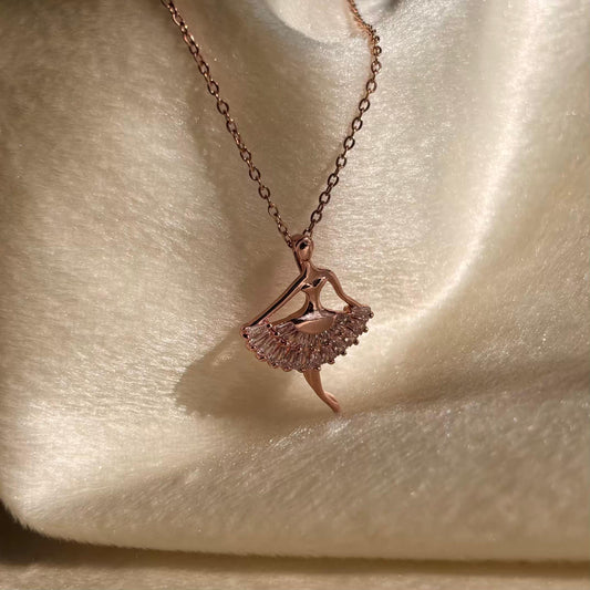 Ballerina Necklace Rose Gold Plated Premium Necklace