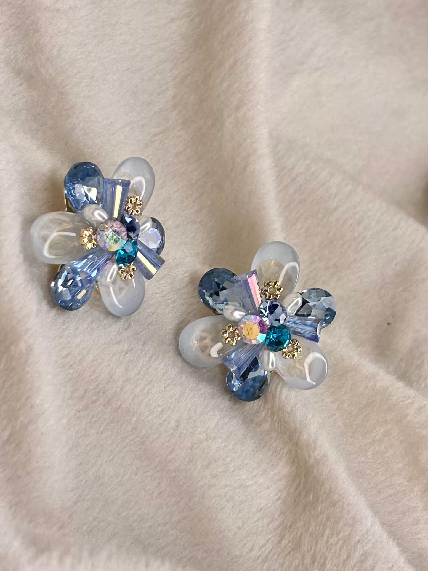Azure Bloom Earrings 18K Gold Plated Premium Earrings