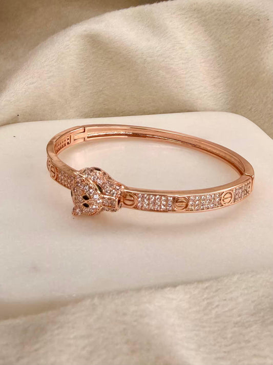 Rose Gold Panther Bangle/ Panther Kada Bangle