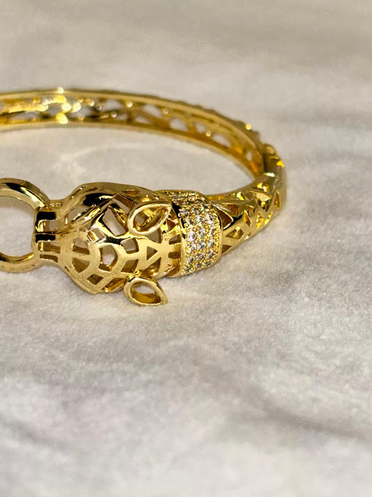 Dual Tigress Luxe Bangle 18K Gold Plated Premium Kada Bangle  Bangle