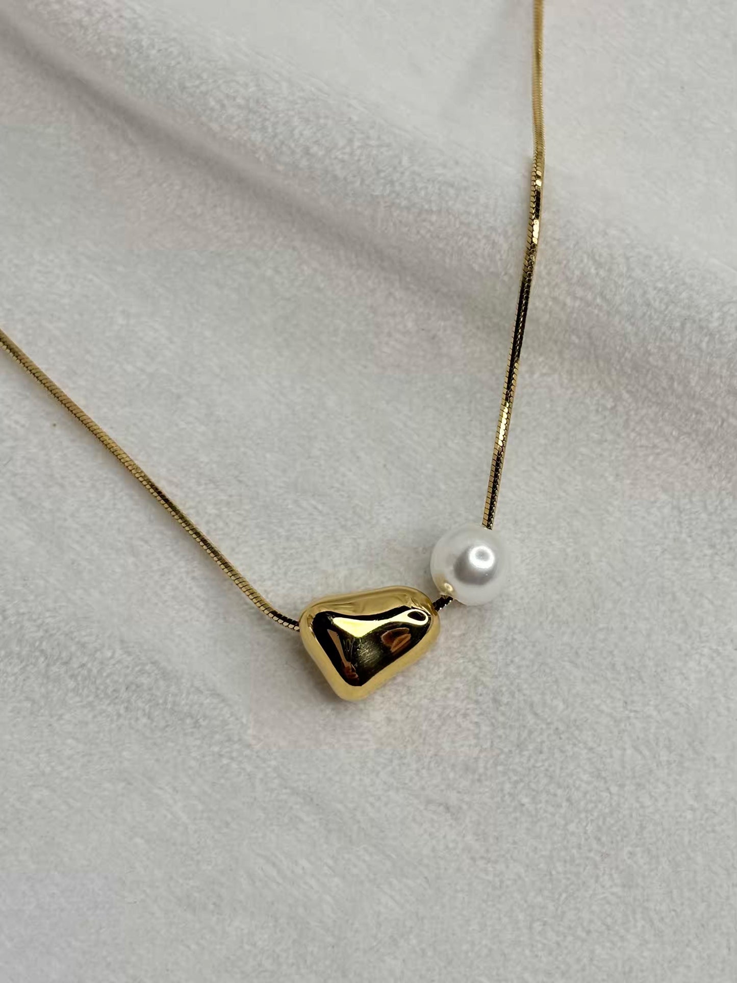 Pearl Heart Necklace 18K Gold Plated Premium Necklace