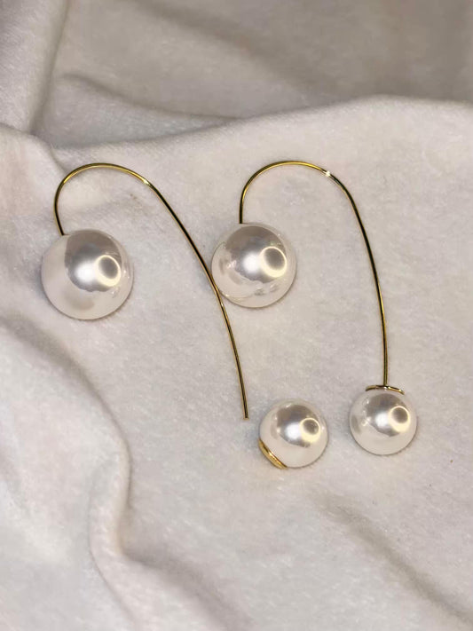 Pearl Stalk Earrings 18K Gold Plated Premium Earrings