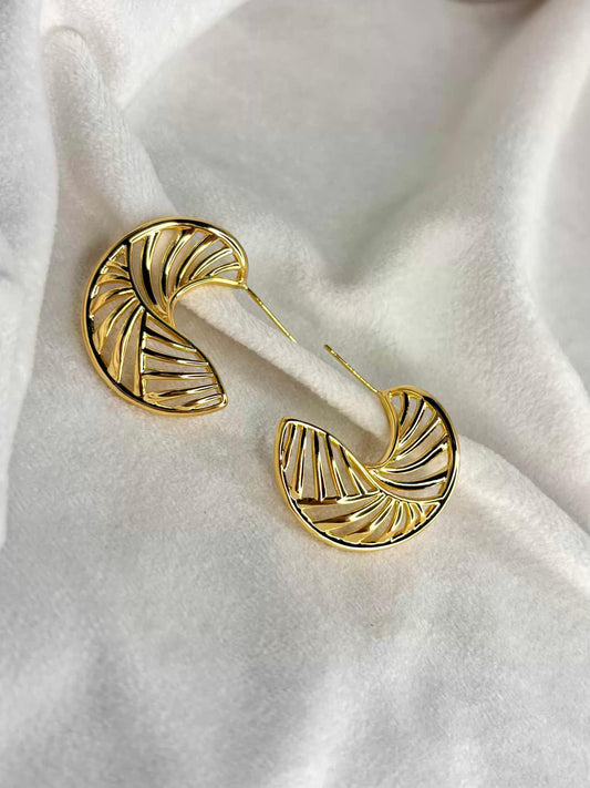 Golden Chips Ear Studds 18K Gold Plated Premium Earrings