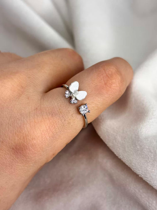 Butterfly winged Silver Adjustable Ring
