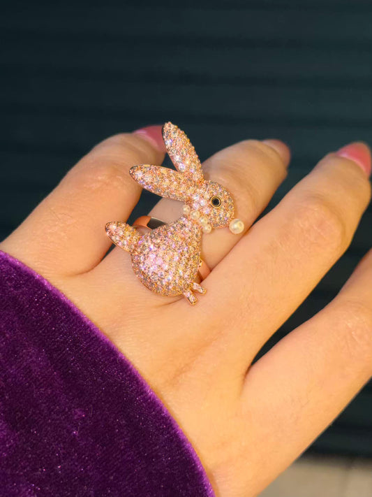 Rabbit Elegant Rose Gold Plated Premium Ring (Adjustable)