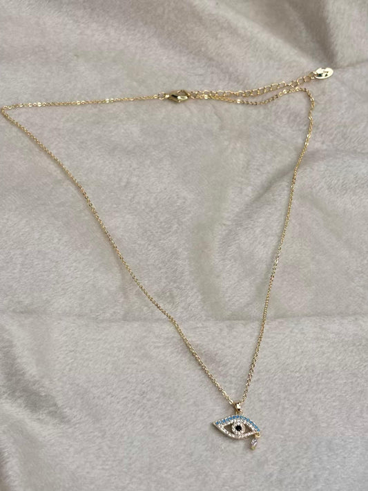 Delicate Gold Eye Necklace 18K Gold Plated Premium Necklace