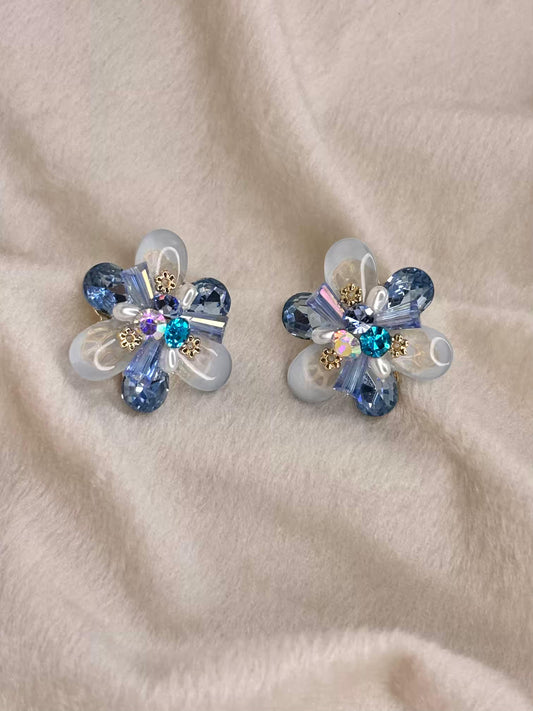 Azure Bloom Earrings 18K Gold Plated Premium Earrings