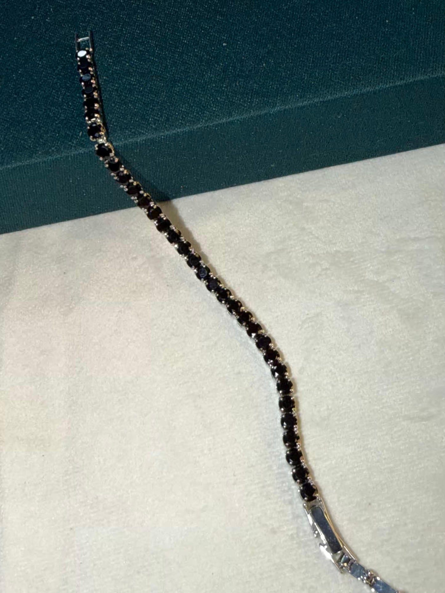 Noir Edge Silver Plated Tennis Bracelet