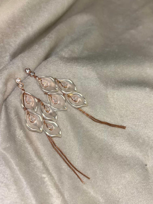 Petal Leaves Earrings Rose Gold Plated Premium Earrings