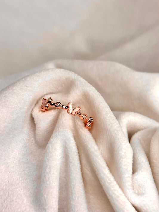 Butterfly Rose Gold Plated Adjustable Ring