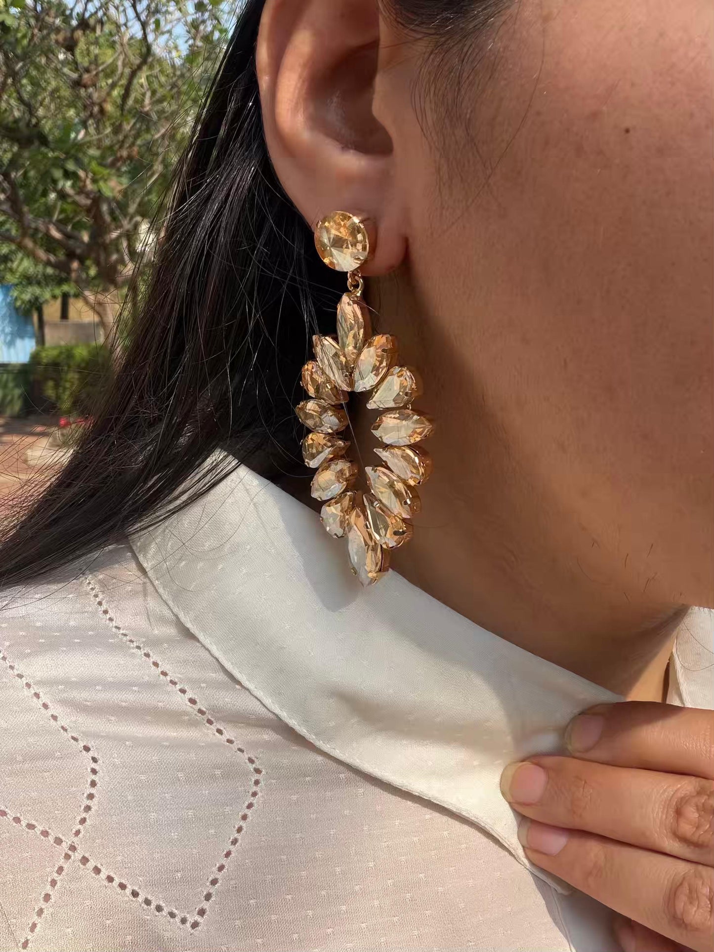 Golden Colour Stylish Gold Plated Earrings