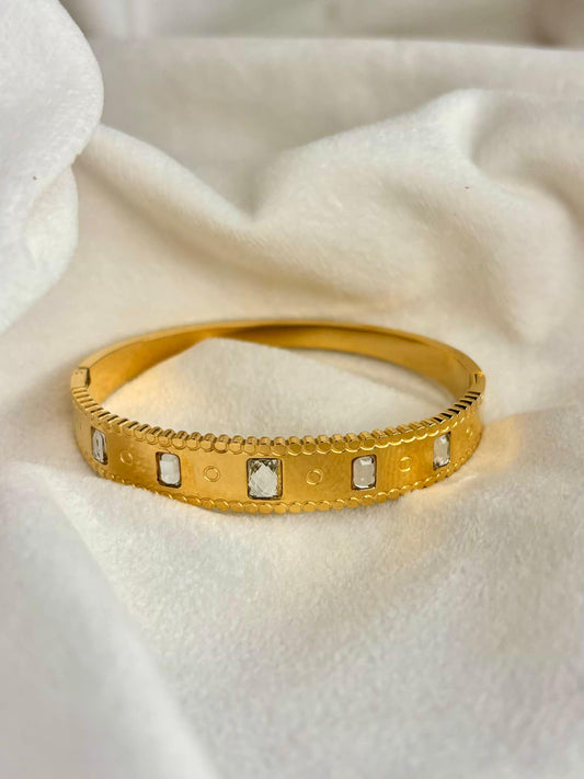 Active Square Bangle 18K Gold Plated Premium Kada Bangle