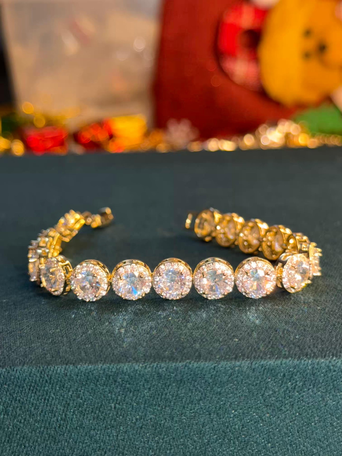 White Oval Shape Silver Plated Tennis Bracelet