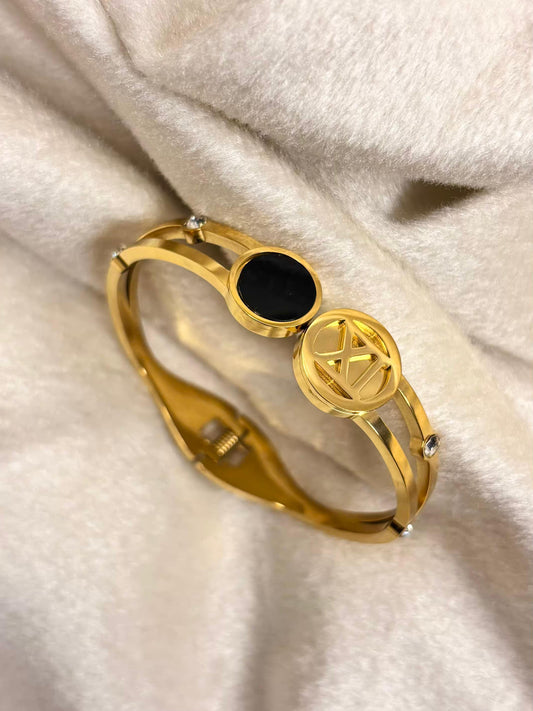 For Thin Wrist Abyss Bangle 18K Gold plated Premium Bangle 2.2 - 2.4 Size