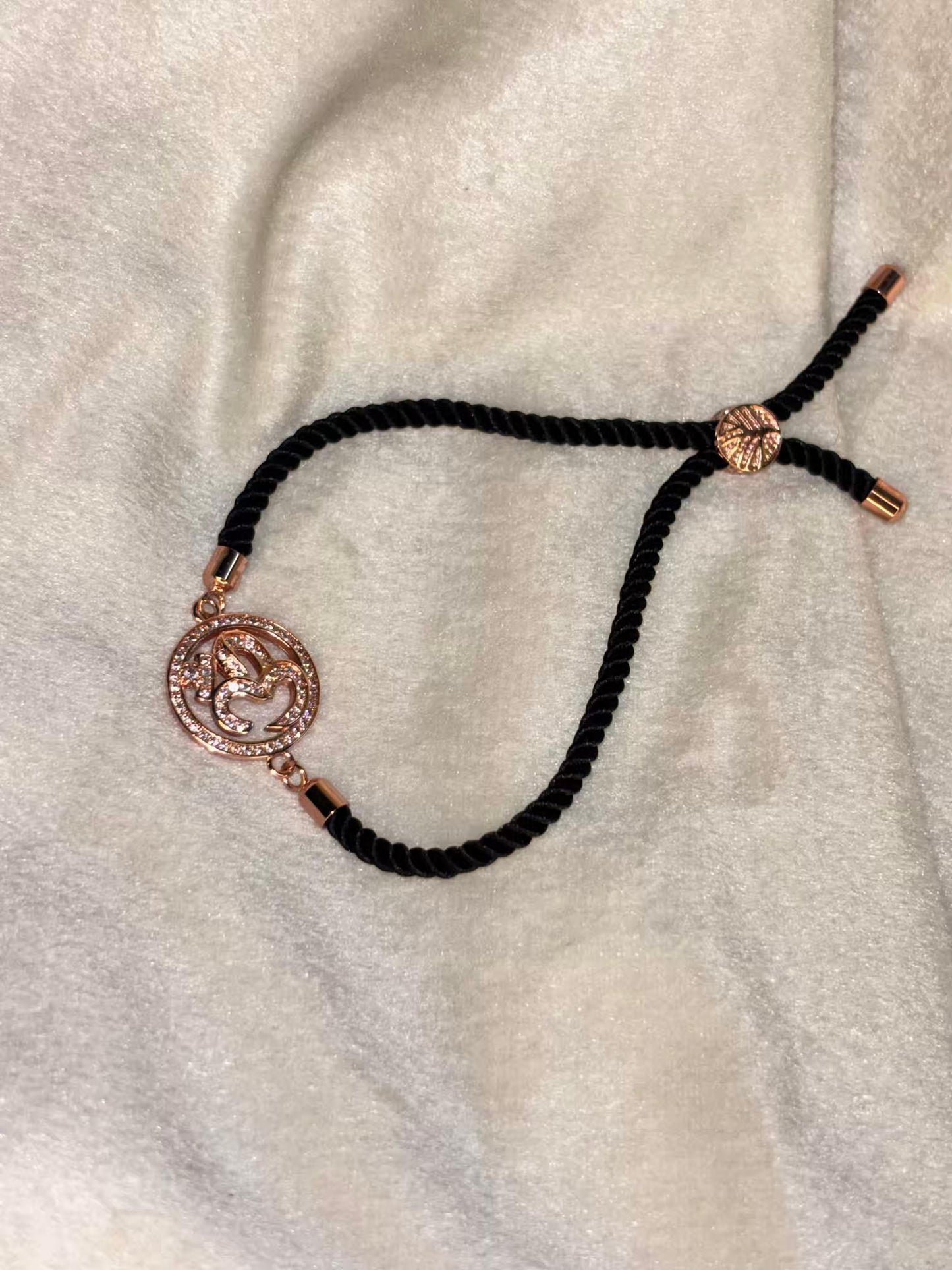 Om Rose Gold Band Bracelet Mangalsutra / Nazariya Bracelet ( Rose Gold Plated)
