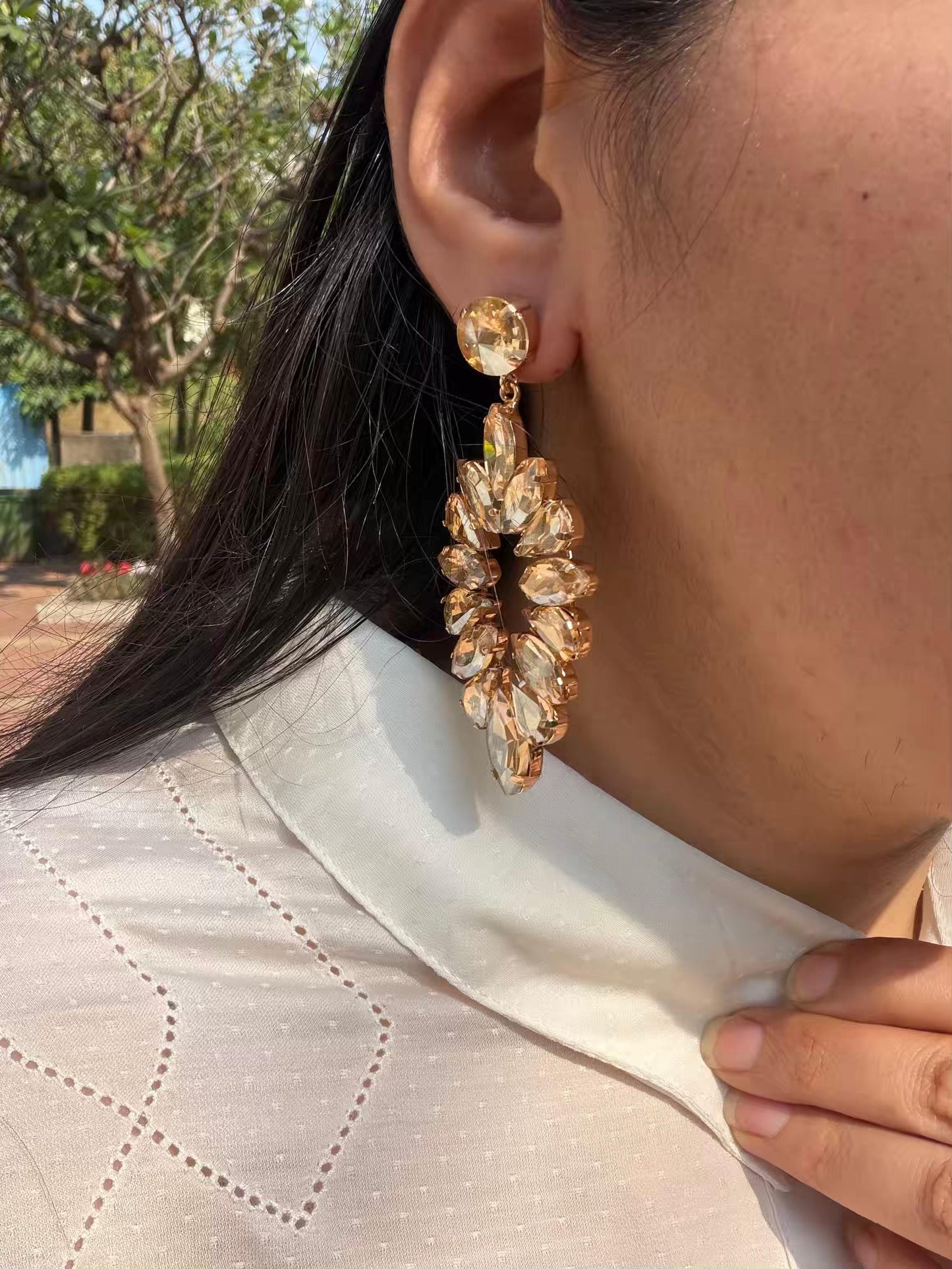 Golden Colour Stylish Gold Plated Earrings