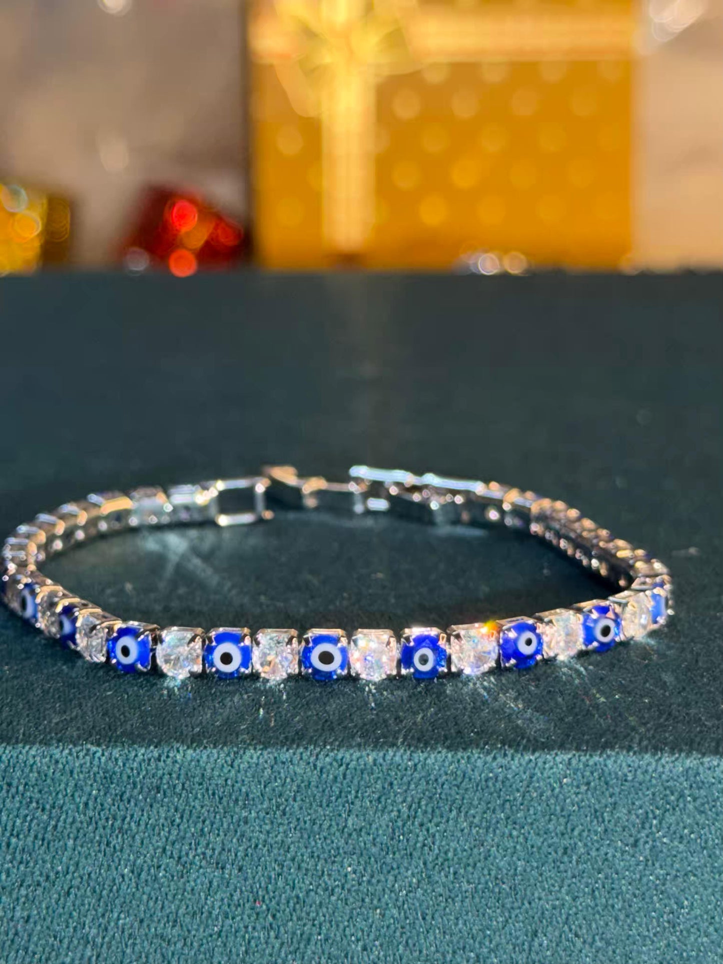 Evil Eye Luxe Protection Silver Plated Tennis Bracelet