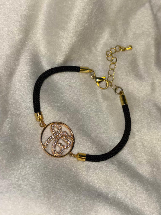 Ik Onkar Ek Onkar Punjabi Khanda  Gold Band Bracelet ( Gold )
