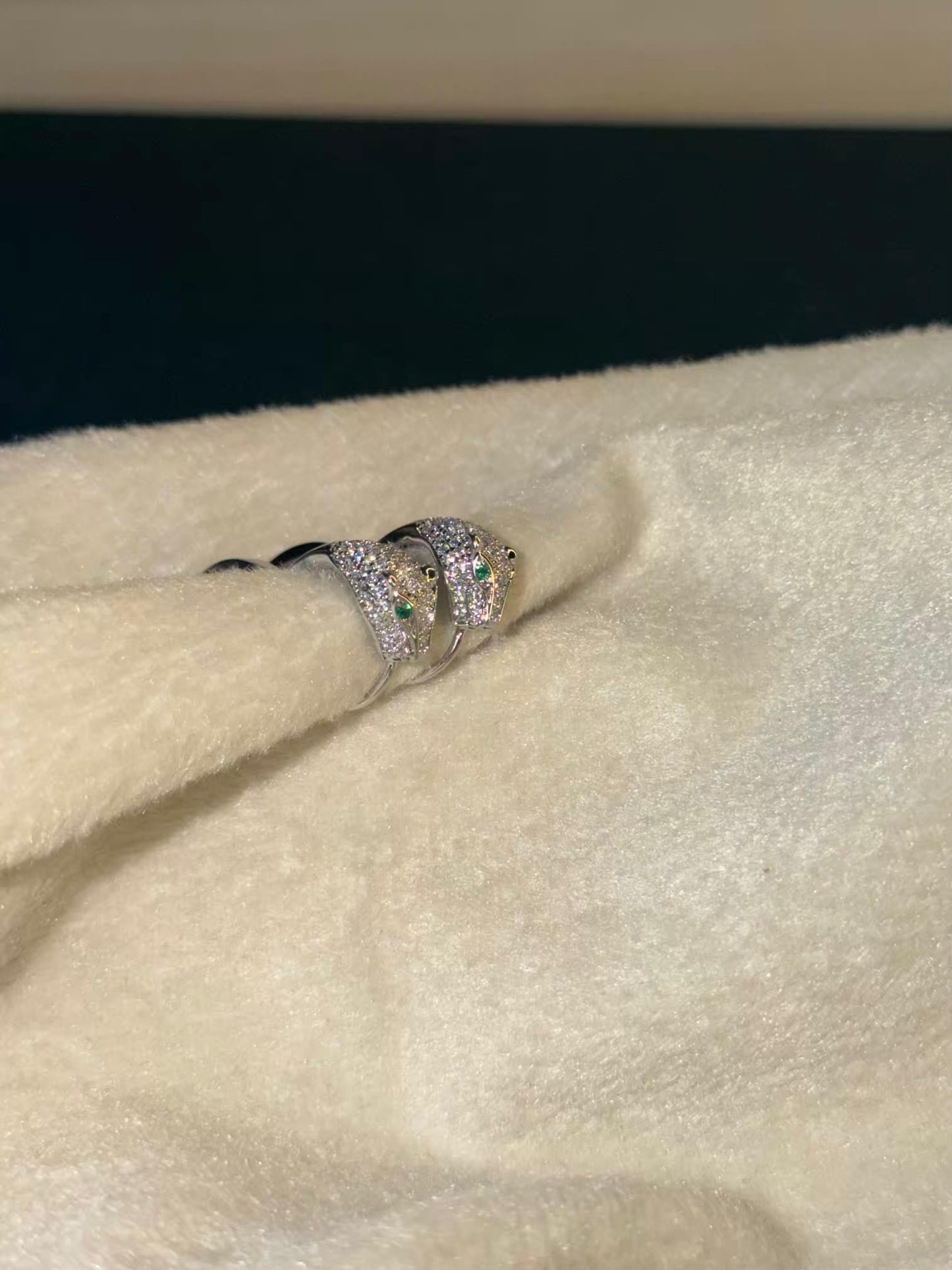 Silver Panther Huggies Ear Studs