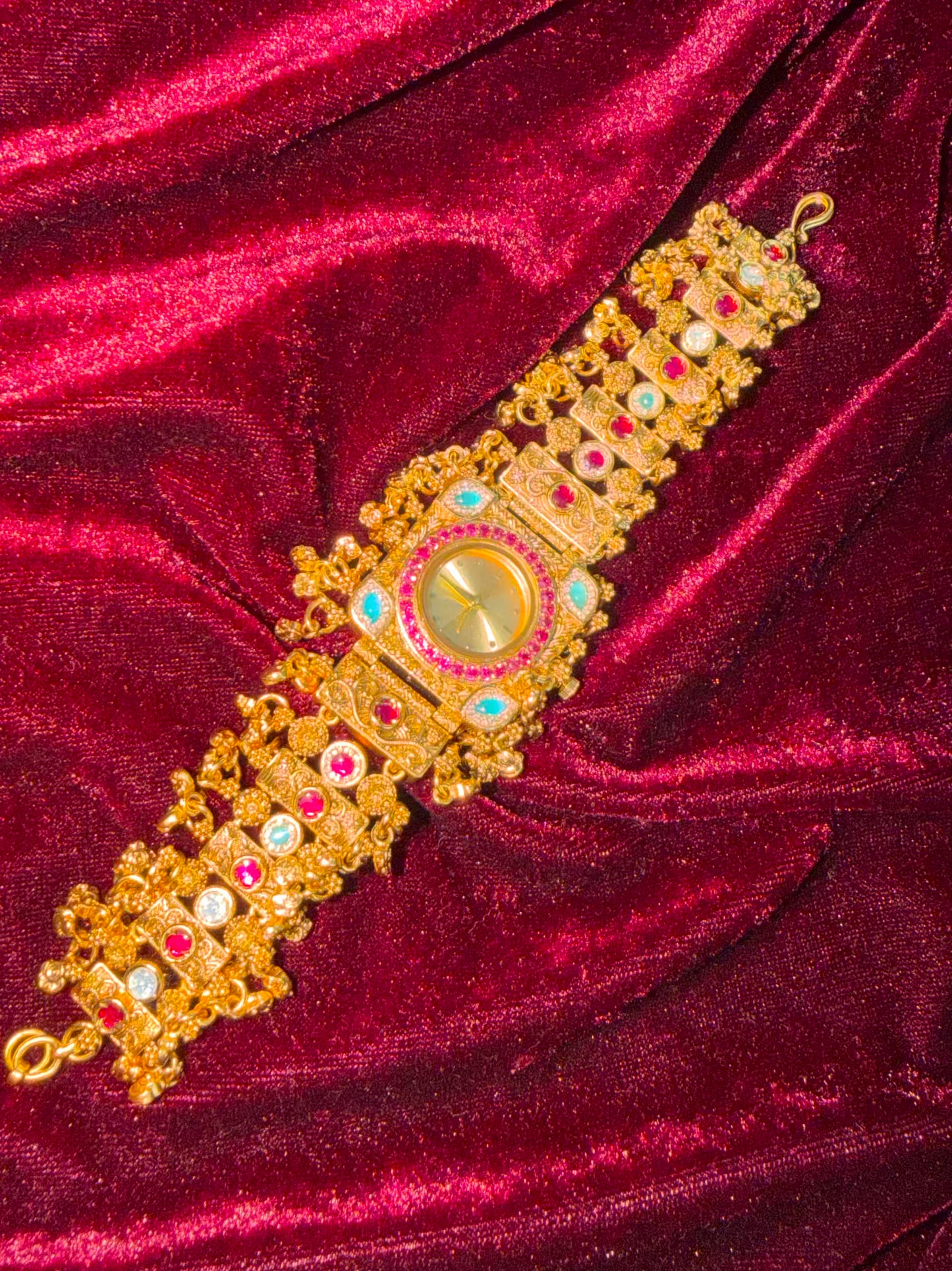 Rajsi Gulbahar Heritage Watch Rakhi in Premium Swarovski (Free Initial)