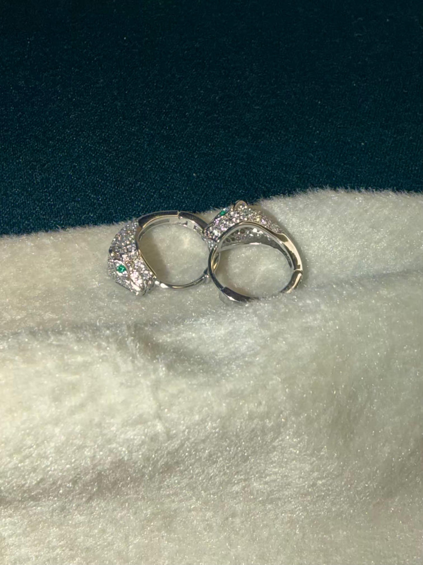 Silver Panther Huggies Ear Studs