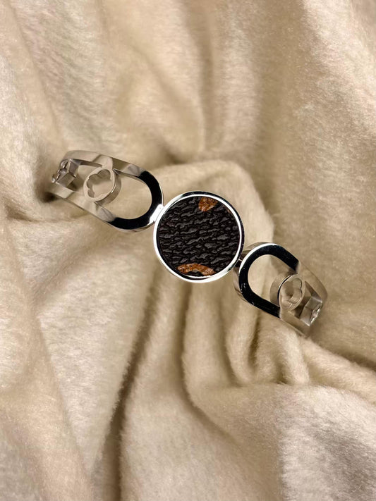 For Thin Wrist Black Hole Bangle Silver plated Premium Bangle 2.2 - 2.4 Size