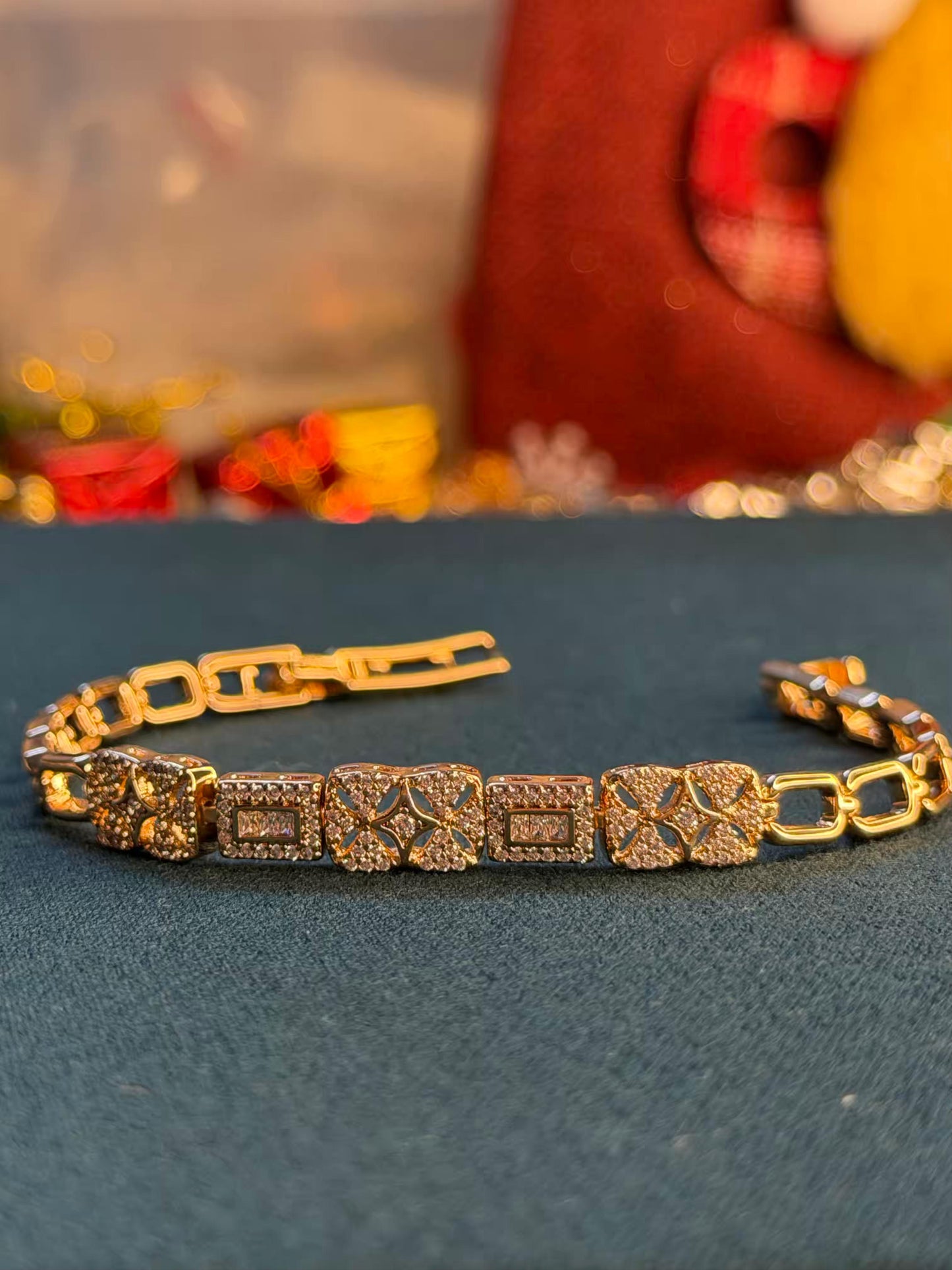 Imperial Spark Link Gold Plated Tennis Bracelet