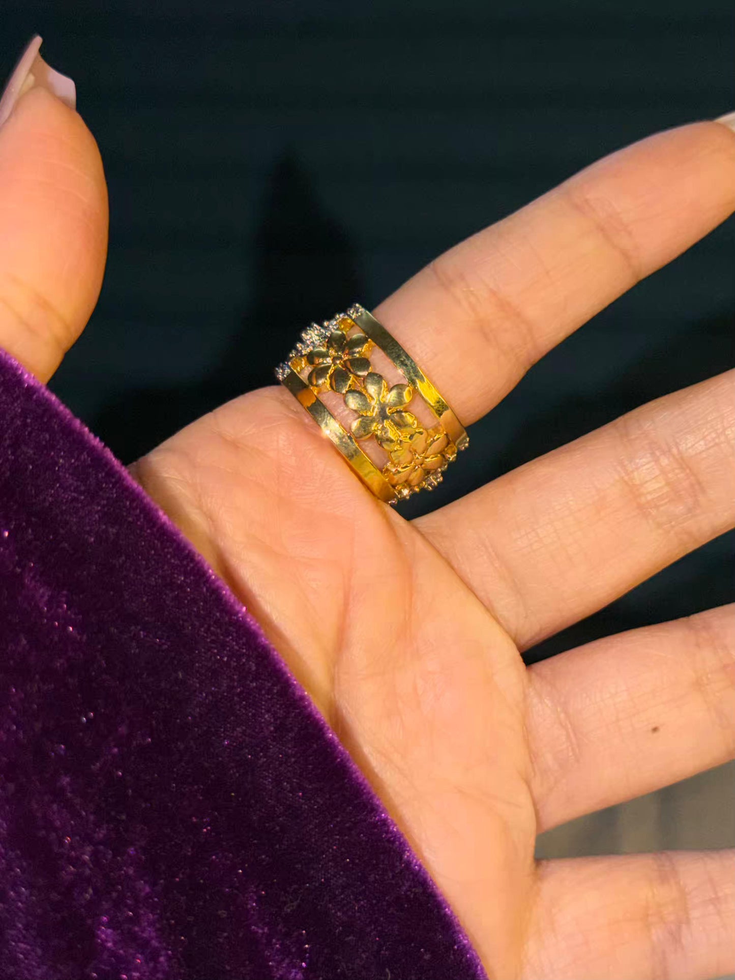 Ruby Opulence Dual Tone Gold and Silver Plated Size 7 Us Ring