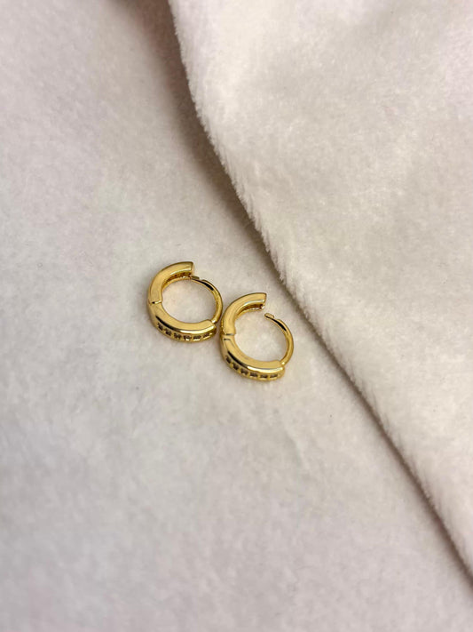 Tiny Studded Hoops Bali Earrings - 18K Gold Plated Earrings