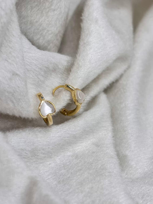 Translucent Hearts Studds  18K Gold Plated Premium Earrings