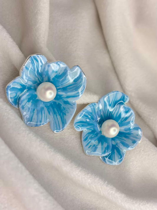 Blue Velvet Earring 18K Gold Plated Premium Earrings