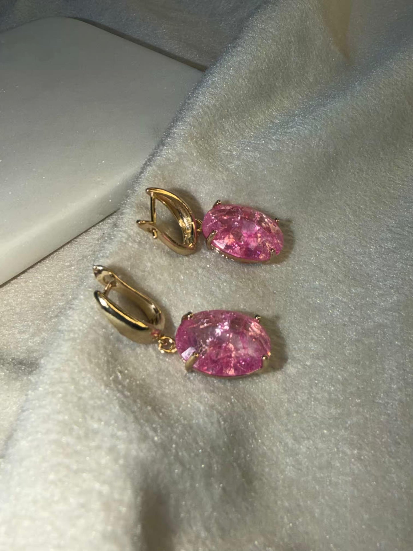 Blush Pink Stud Gold Plated Earrings
