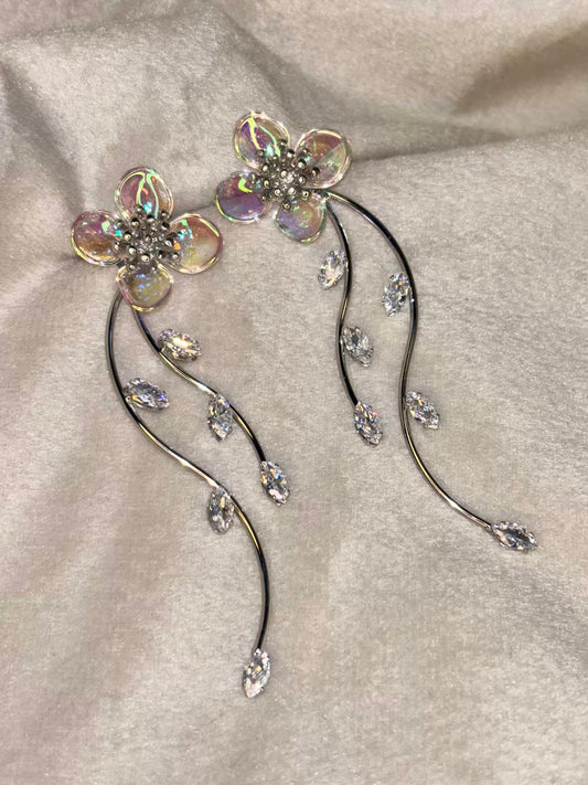 Charmy Veins Silver Plated Premium Earrings