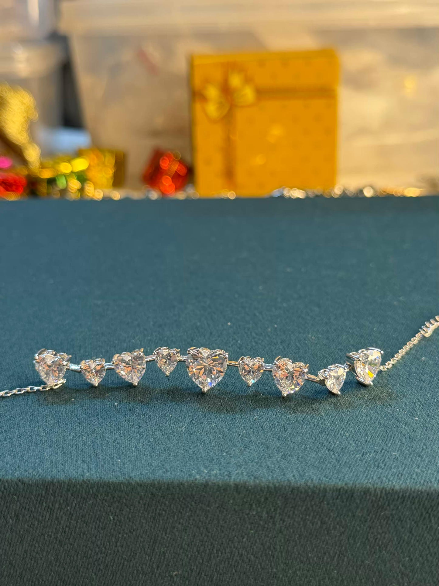 Heart Chain Silver Plated Tennis Bracelet