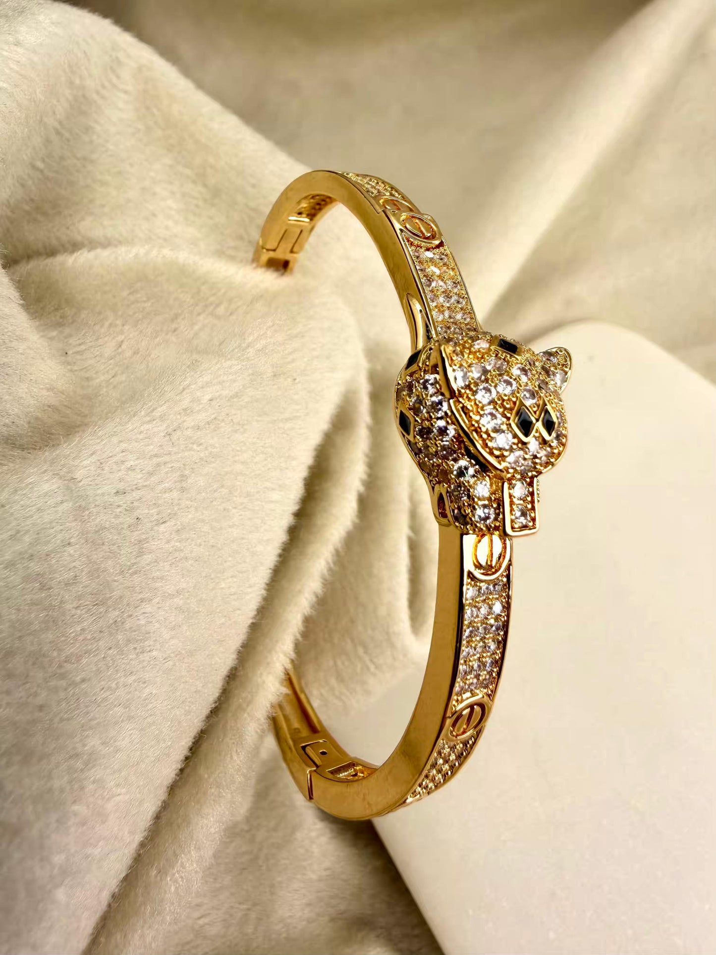 Gold Panther Bangle/ Gold Panther Kada Bangle