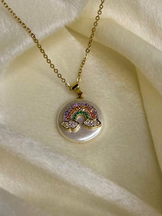Silver Bubbly Rainbow Necklace 18K Gold Plated Premium Necklace