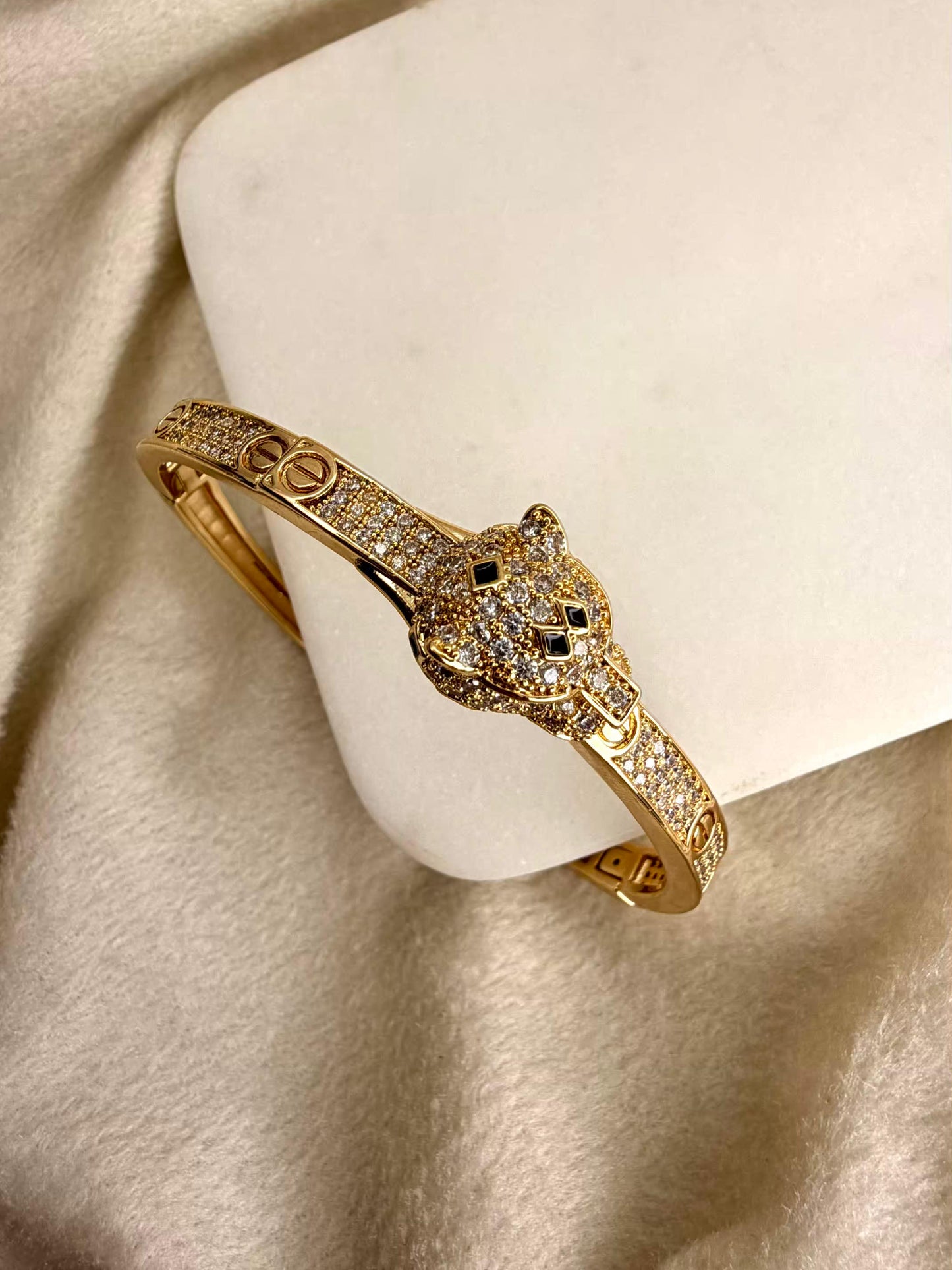 Gold Panther Bangle/ Gold Panther Kada Bangle