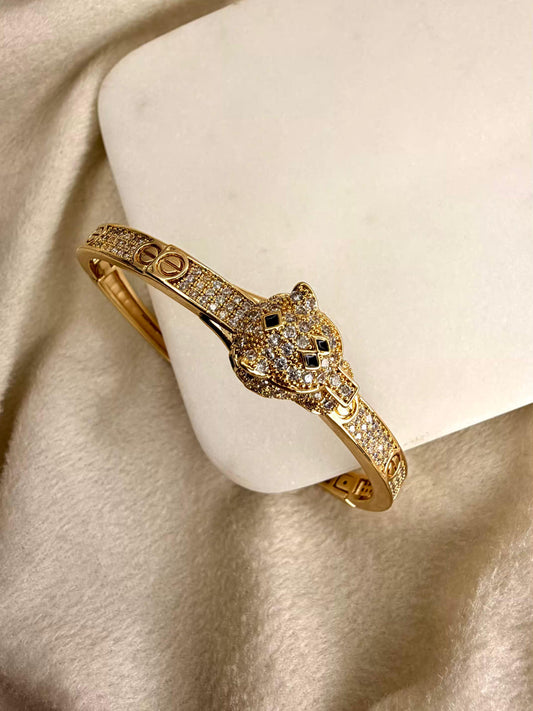 Gold Panther Bangle/ Gold Panther Kada Bangle