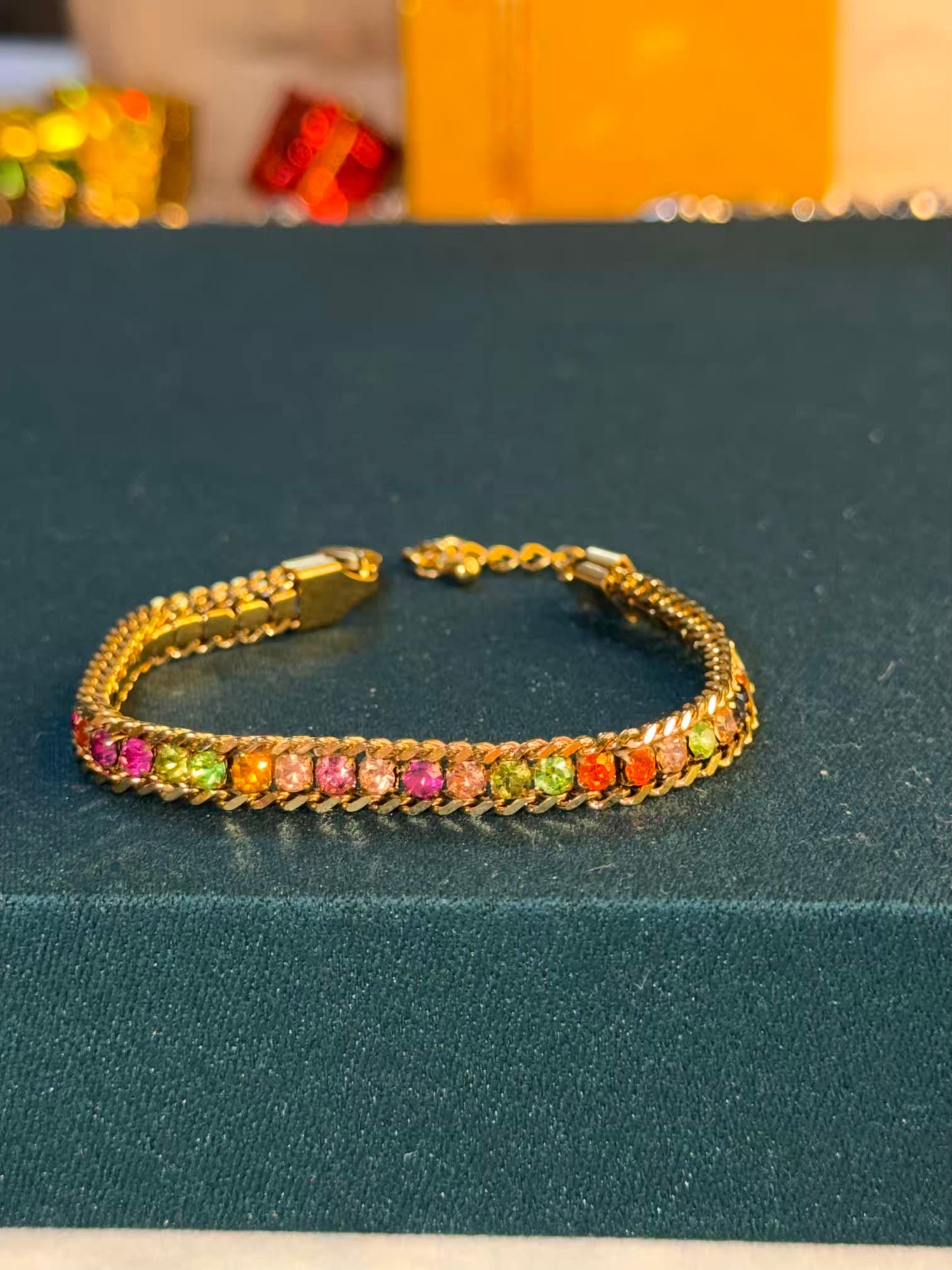 Rainbow Royale Gold Plated Tennis Bracelet