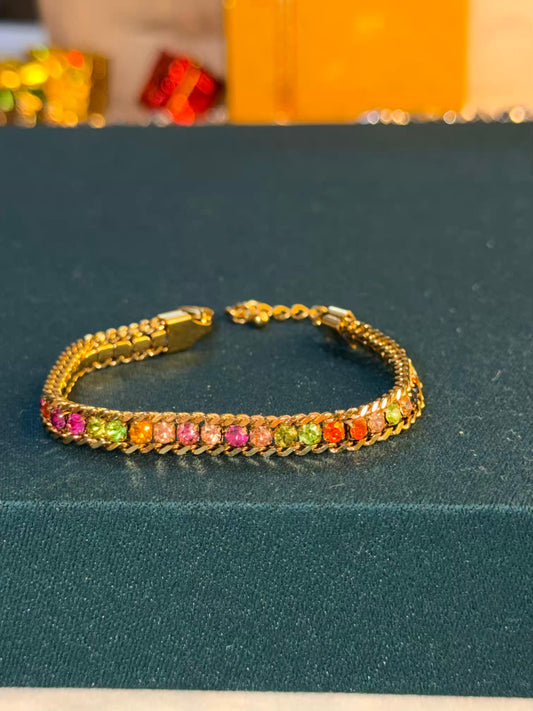 Rainbow Royale Gold Plated Tennis Bracelet
