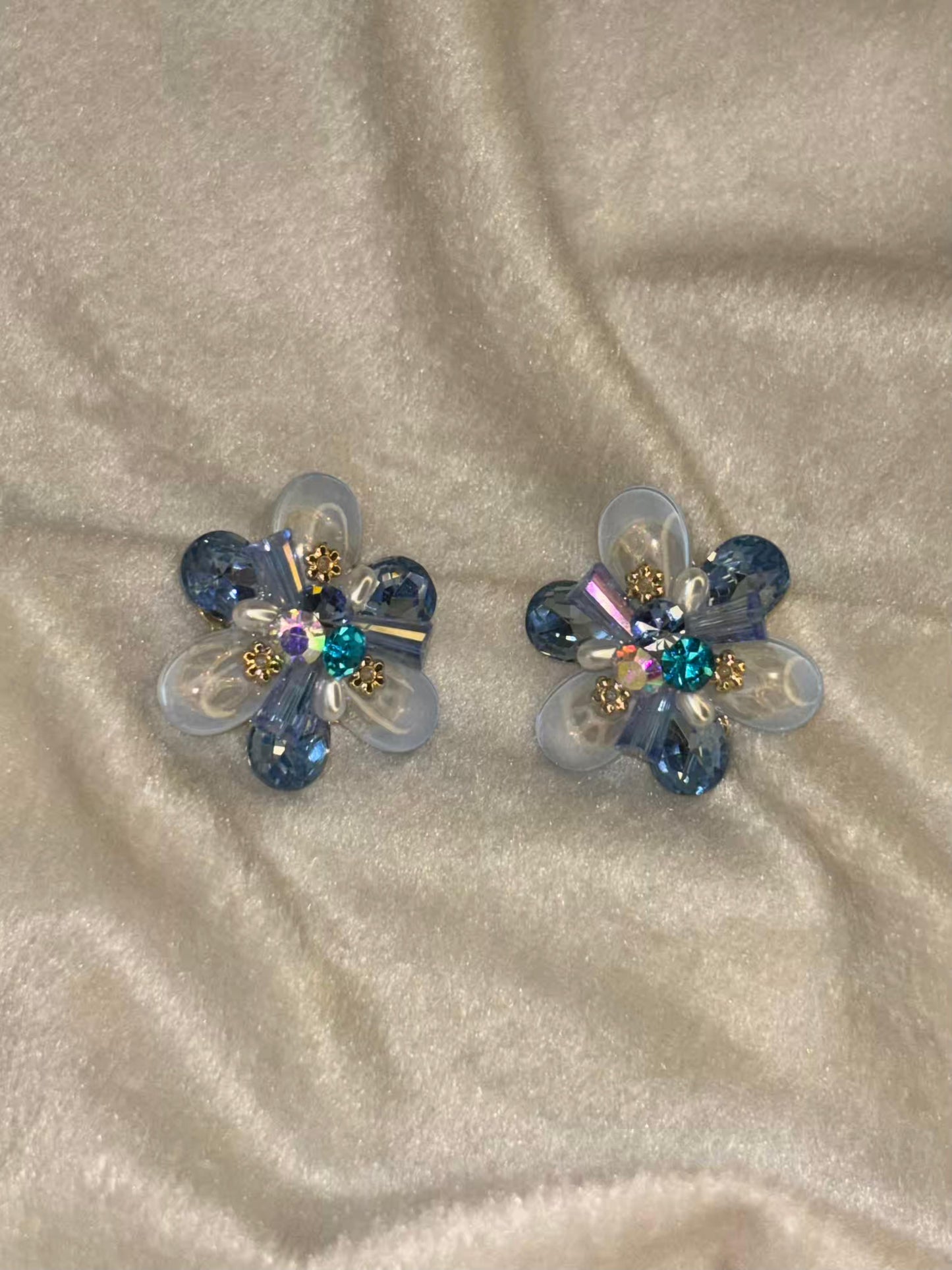 Azure Bloom Earrings 18K Gold Plated Premium Earrings